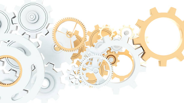istock Gold and silver cogwheel abstract background,Systematic working mechanism concept,working of gears,3d rendering 2175698739