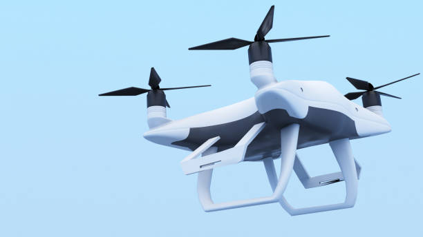 istock Using technology to control long distance transport drones, remote land transport drones, air cargo drones, 3D rendering. 2175698773