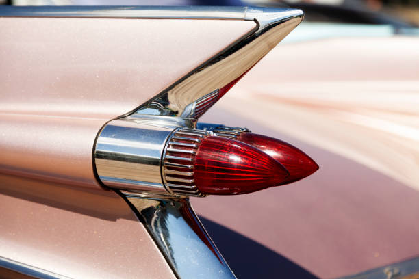 istock red fin lights by old car 2175699660