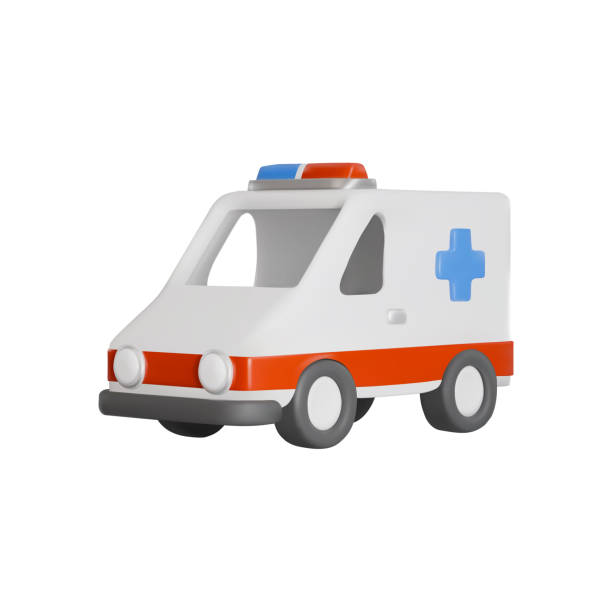 istock Vector 3d illustration of an ambulance on an isolated white background. 2175703777