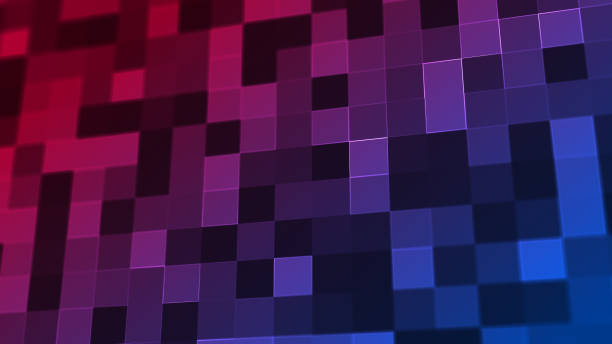 This ethereal abstract background features a soft blend of purple and blue hues intertwined with geometric pixel patterns and subtle light flares. Its modern, digital aesthetic provides a sophisticated backdrop for technology presentations, creative designs, and various artistic multimedia projects needing color.