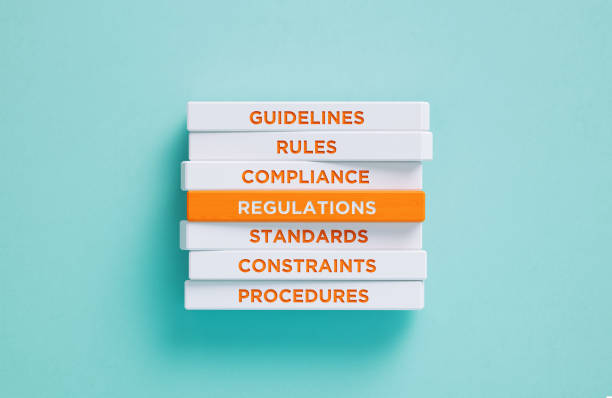 istock Regulations Related Words Written Wood Blocks On Blue Background -Regulations Concept 2175709407
