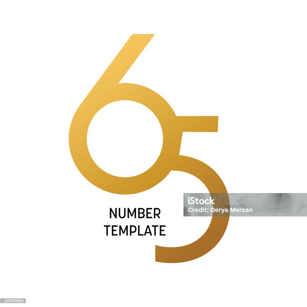 65 Number Disign Number 65anniversary Stock Illustration Number Template Design Vector ...