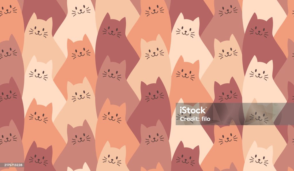 Cat Backgorund Pattern Seamless Kitty Cat Pattern Background Stock Illustration - Download ...