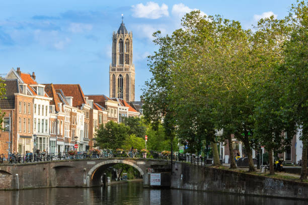 istock Dom tower and canal Utrecht 2175720313