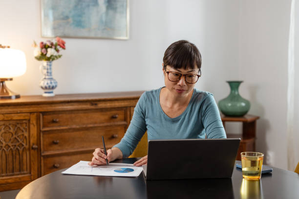 istock Japanese woman working at home 2175724774