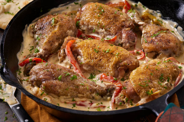 istock Pan Roasted Mango Curry Chicken with Peppers and Garlic 2175724956