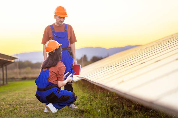 istock Coworkers Checking Solar Panels 2175727973
