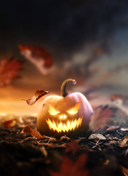 istock Halloween Fall Party Background With A Pumpkin Jack O lantern 2175729315