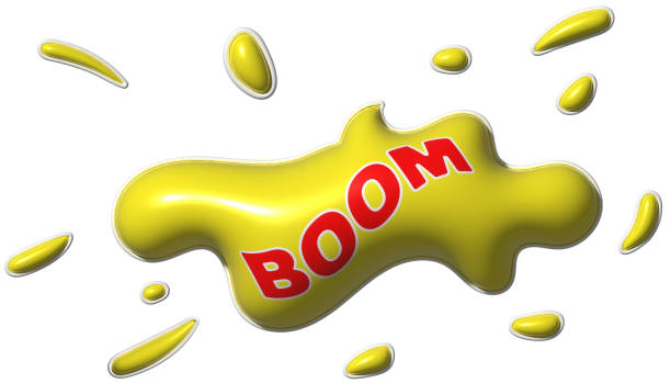 Illustration of exploding flames and black background