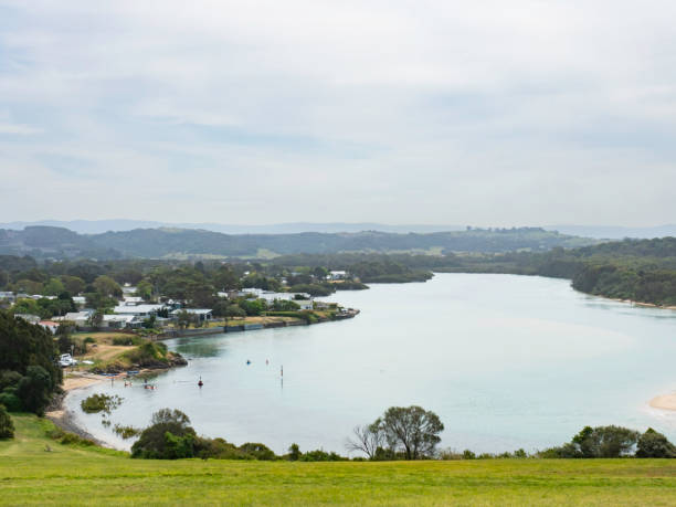 Minnamurra River near Kiama on a hazy overcast day, NSW coastline