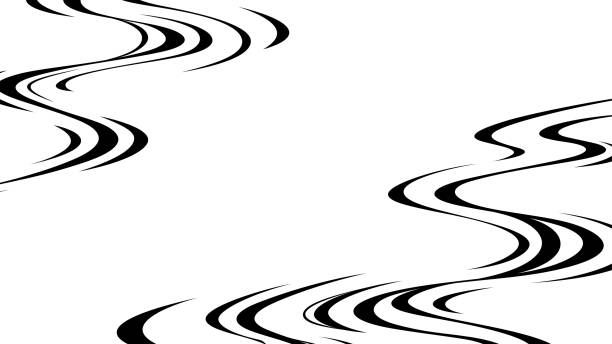 stockillustraties, clipart, cartoons en iconen met running water pattern - stromend water