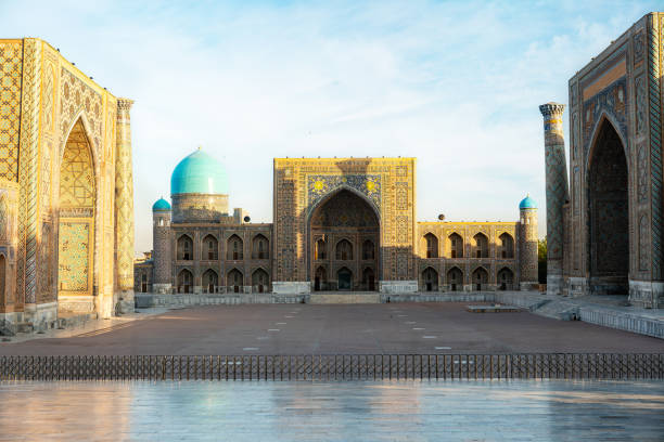istock Registan Square, complex of three madrasah. Medieval university campus. Sunny morning 2175764513