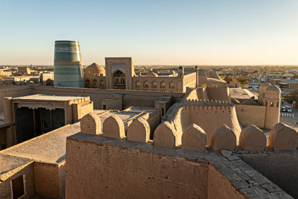 istock Top view of ancient eastern city with mosques and minarets 2175764681