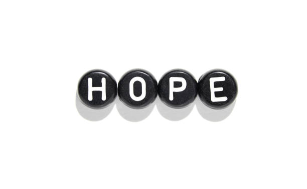 The hope word glow in the dark for business or abstract  concept 3d rendering