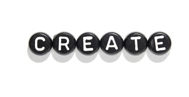 istock Inspiration letter tiles on white background forming the word create in bold 2175766866