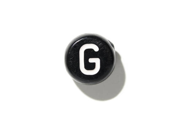 istock Vintage typewriter key with letter g on white background - minimalistic retro 2175766872