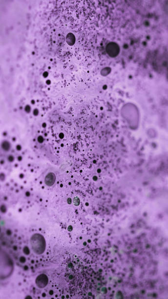 istock Oil ink bubbles sparkling emulsion purple foam 2175766909