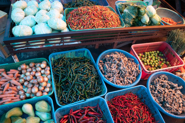 istock kitchen spices and vegetables on display at the traditional market 2175784871