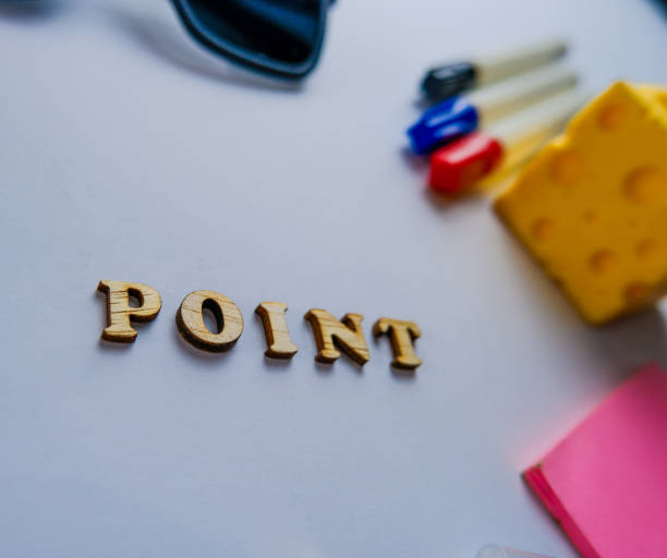 istock Wooden letters text POINT on WHITE background. Motivational Words Quotes Concept. copy space, banner Top view Flat lay seasonal sale, retail, shopping concept. 2175792418