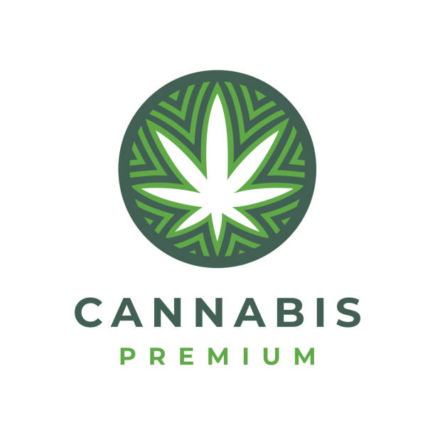 ilustraciones, imágenes clip art, dibujos animados e iconos de stock de vector de cáñamo de cannabis para la marca de negocios de recreación médica - planta de cannabis