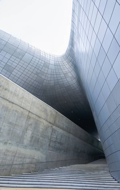 istock Modern building exterior featuring concrete and metal facade 2175797541