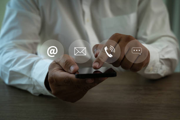 istock CONTACT US (Customer Support Hotline call people CONNECT ) Call Customer Support to address touch banner blur background 2175802771