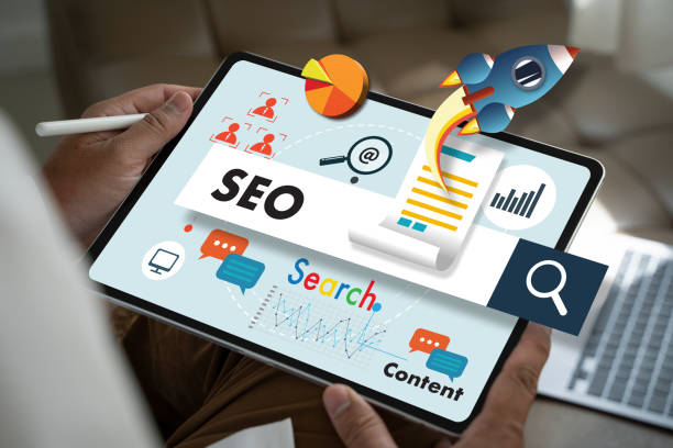 istock businessman Search engine optimization, SEO Marketing on a tablet screen 2175802775