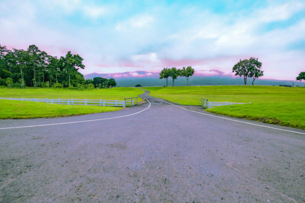 Public park 120 rai at Chiang Mai Province. A beautiful park for exercising at Chiangmai. Green lawns, mountain view and the fresh air. Public places for relaxation and beautiful morning landscapes.