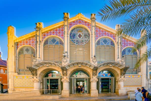 Valencia, Spain -  September 14, 2024:   Mercado Central or Mercat Central building is a public central market located in central Valencia, Spain.