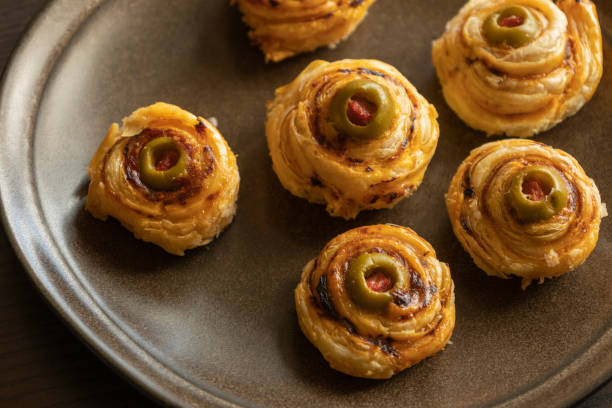 istock Halloween Eyeball Olive Puff - Delicious Close-Up 2175812464