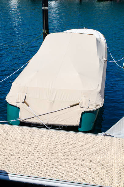 istock The boat has docked at a port with protection covers 2175814531
