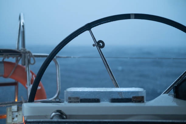 Sailing in the rain.