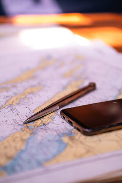 istock Map divider and mobile phone on the map of Croatian islands. 2175820540