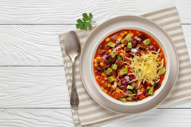 istock taco soup with kidney bean, corn, ground beef 2175820588