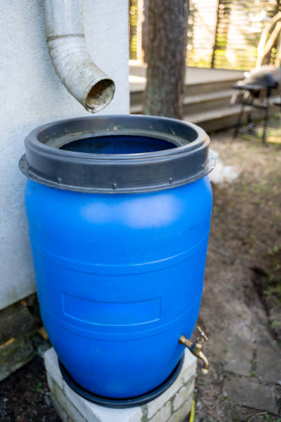 istock Plastic barrel to collect rainwater 2175824862