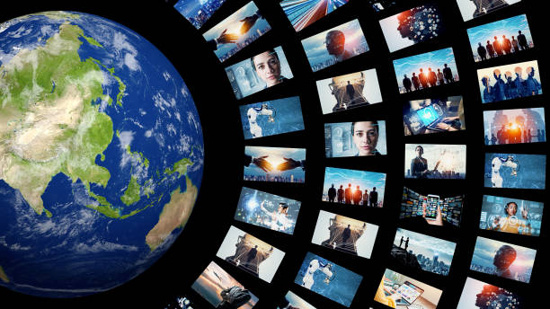 istock Digital contents concept. Social networking service. Streaming video. communication network. 2175826202