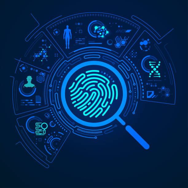 ilustrații de stoc cu criminalisticătech - biometrie