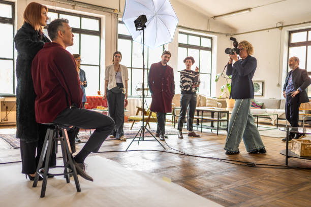 Diverse Models and Crew During Photoshoot Prep