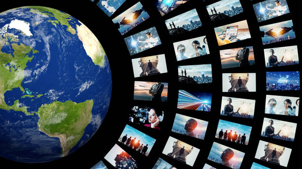 istock Digital contents concept. Social networking service. Streaming video. communication network. 2175841990