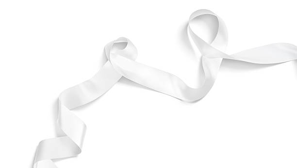 istock Blank white satin ribbon mockup, isolated 2175848717