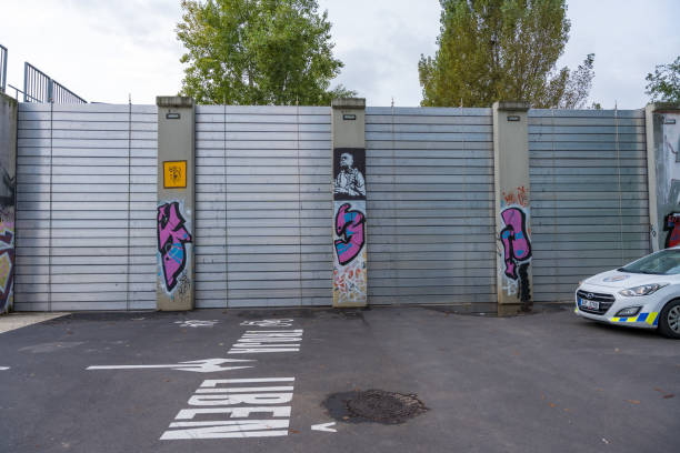 Color image of the graffiti wall at the community center.