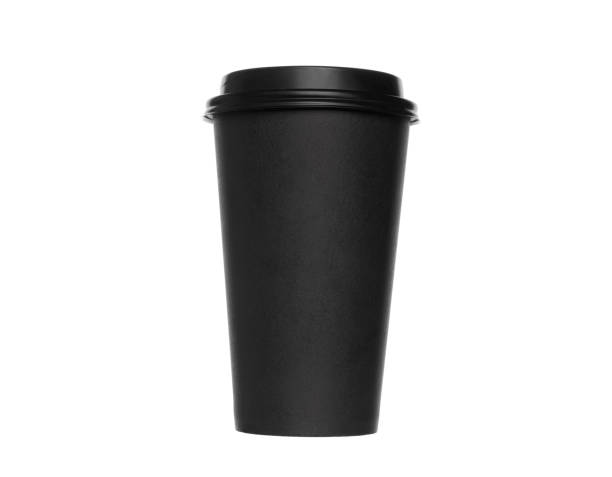 istock Black takeaway coffee cup isolated on white background. Black paper cup isolated 2175857799