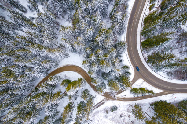 istock Driving on a winter road 2175861238