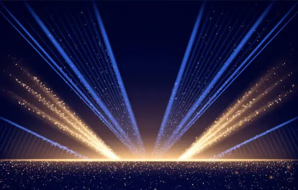 Dunkelblaue Bühne für das Design der Preisverleihung Dunkelblaue Bühne für das Design der Preisverleihung