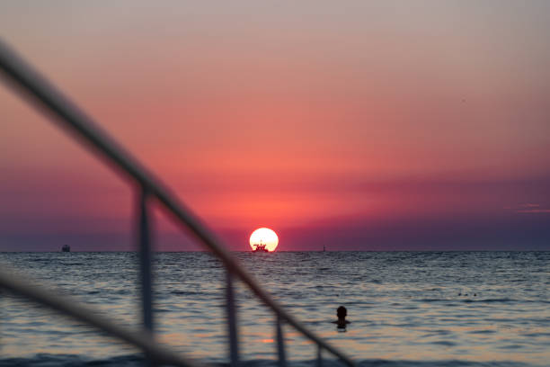 Sea organ in sunset, Zadar, Dalmatia Croatia Europe The sea organ won European Prize for Urban Public Space award in 2006.