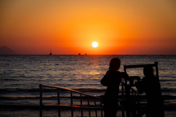 Aegean sea view at sunset.Kuşadası - Turkey.