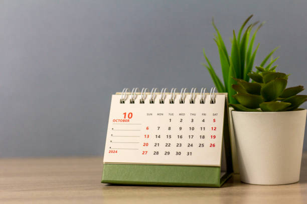 istock October 2024, desk calendar for 2024 on your desktop. 2175865135