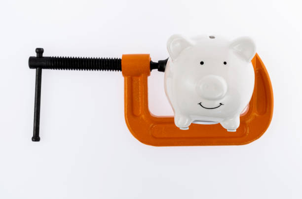 Orange clamp with a piggy bank.