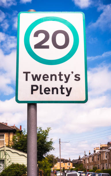 istock 20mph speed limit sign in Glasogw 2175871629